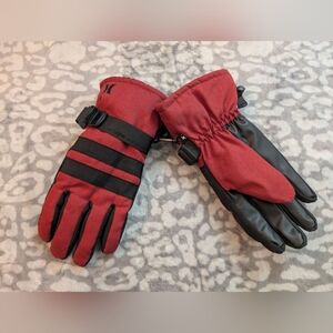 Hurley Men's Red and Black Winter Gloves